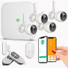 Pack Vidéosurveillance 4 x Caméras IP | HUB Alarme Connectée 4G | Protection Périmétrique et Détection de mouvement